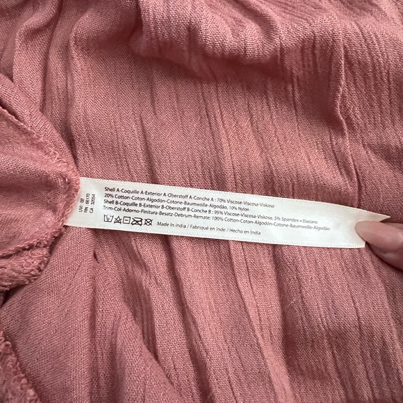 Free People One Adella Crinkle Slip Dress Lace Bralette Rose - Size Medium - Picture 8 of 8